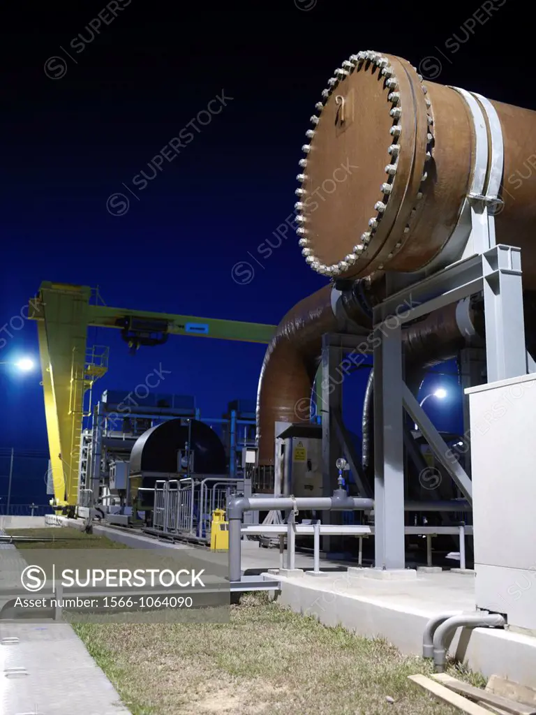 Hyflux water treatment plant - large pipes used to carry water  Singapore