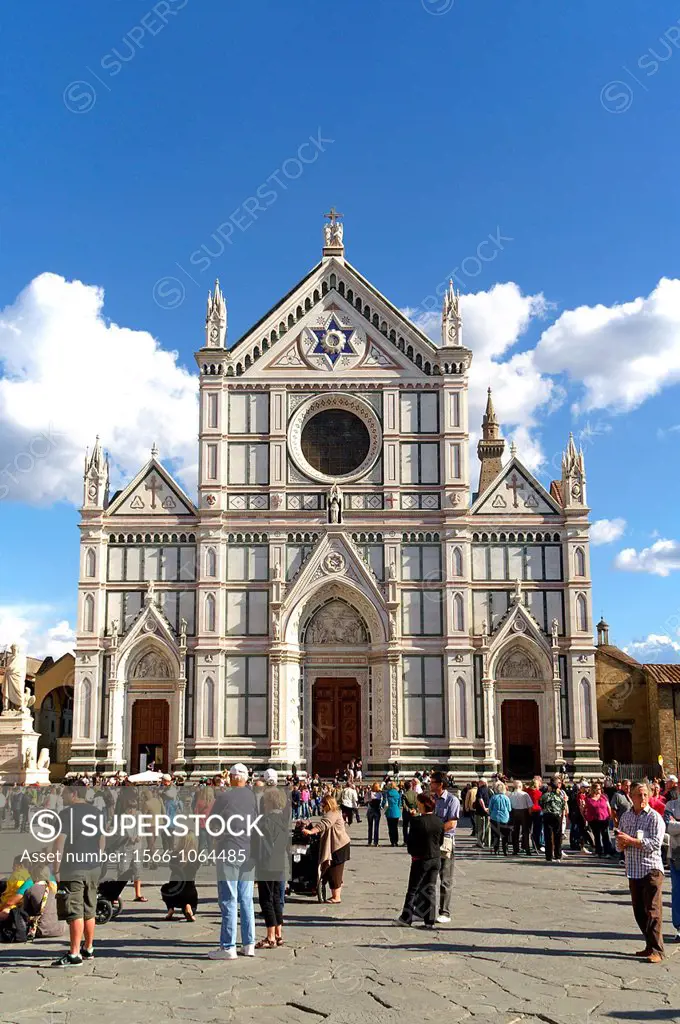 Florence Italy  Facade of Santa Croce Church in Florence´s historic center