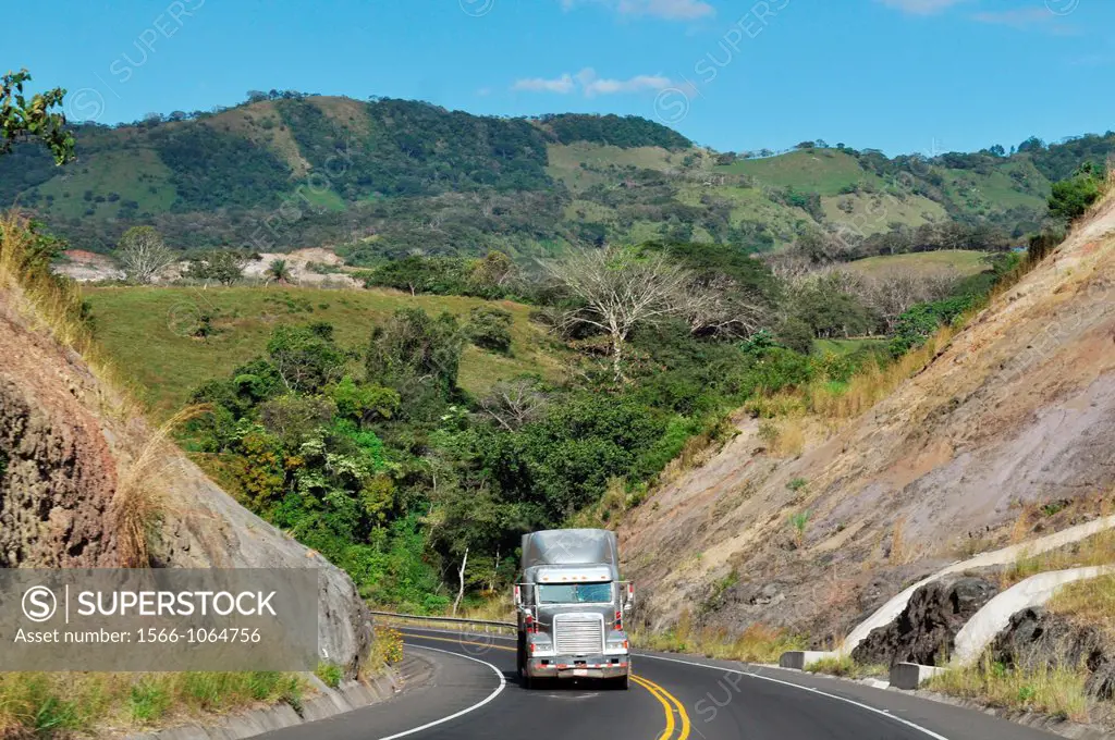 Truck along the new highway that links San José to Puntarenas Costa Rica