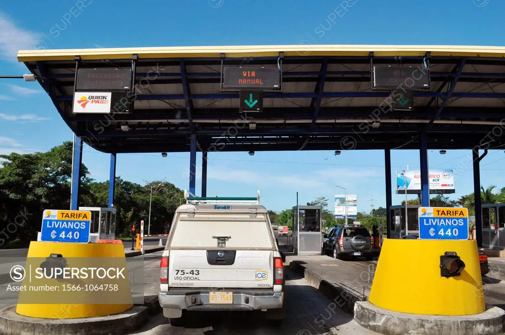 Paytoll along the new highway that links San José to Puntarenas Costa Rica    