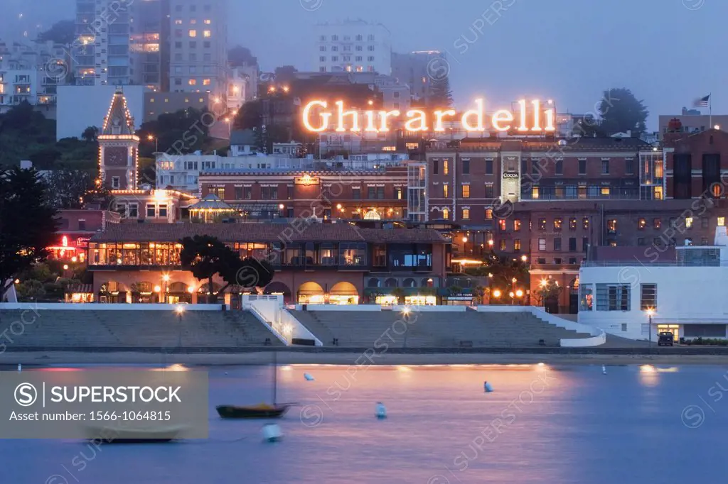 Ghiradelli Square during dusk, San Francisco, California, USA