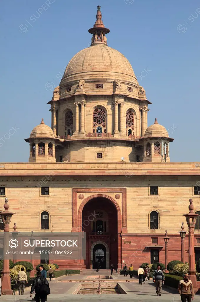 India, Delhi, Secretariat, North Block, government building,