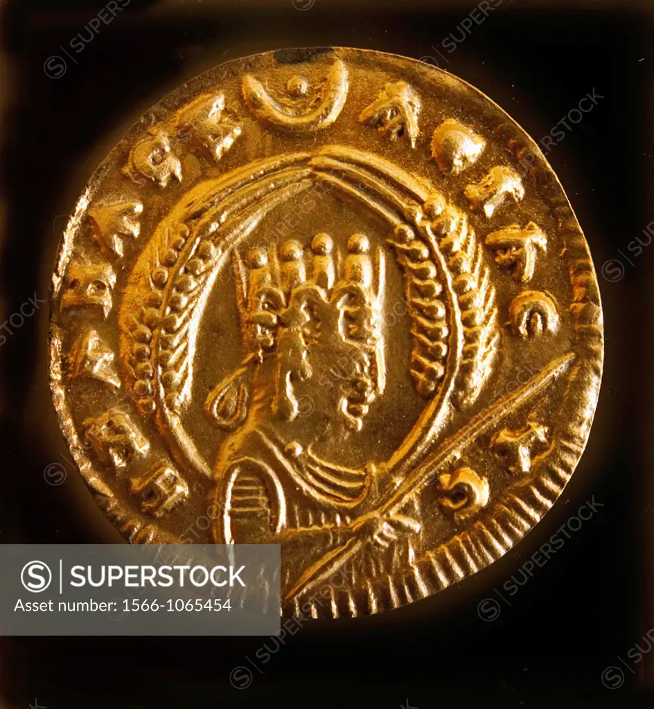 Gold coin of Ezana (c. 340 AD), Museum of Axum, Ethiopia