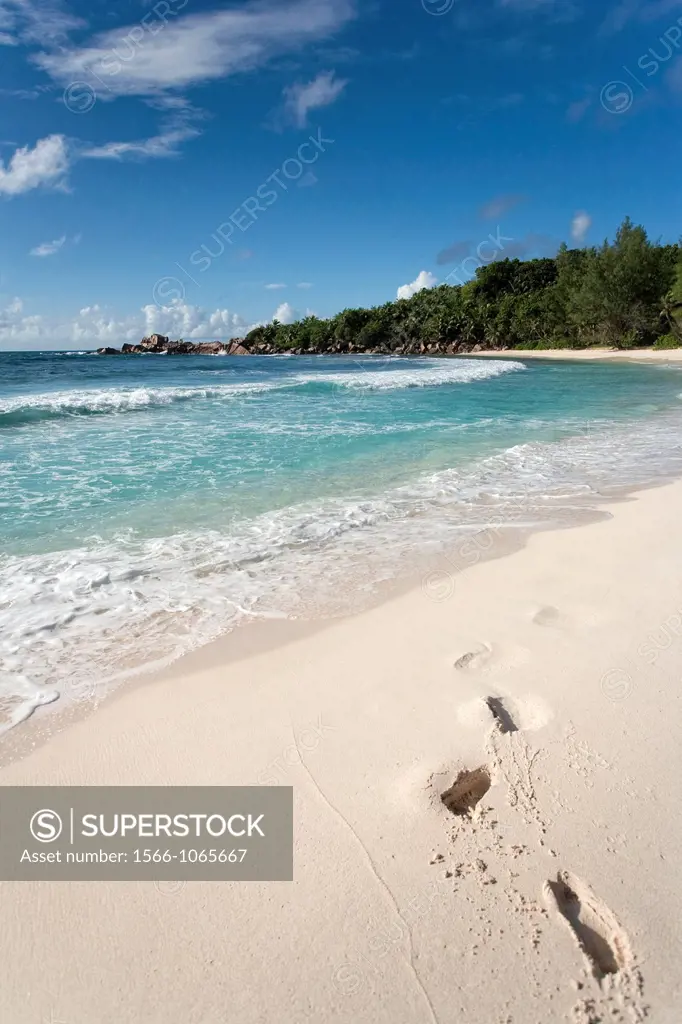 Unspoilt beach at Anse Cocos - La Digue Island - The Seychelles