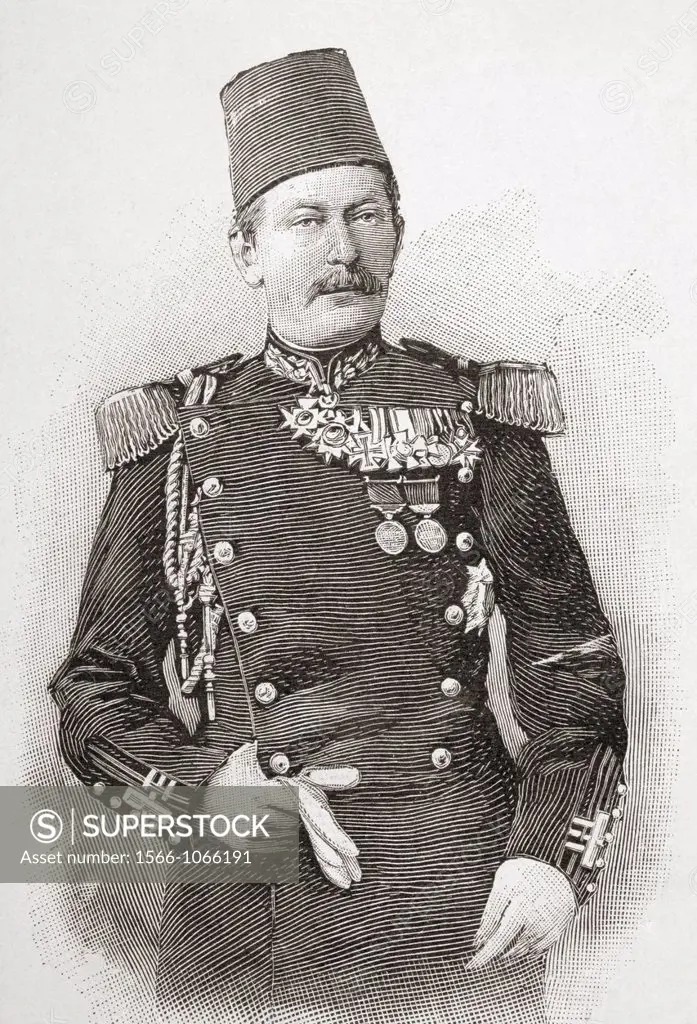 Wilhelm Leopold Colmar Freiherr von der Goltz , 1843 -1916 aka Goltz Pasha  Prussian Field Marshal and military writer  From L´Illustration published ...