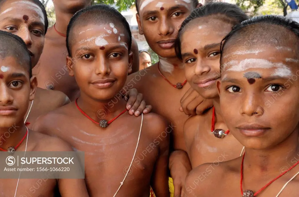 Indian boys in South India,India,Asia