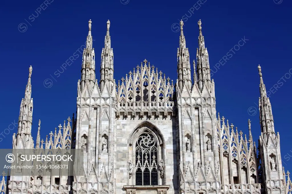 Detail of the Cathedral Duomo, Milan, Italy