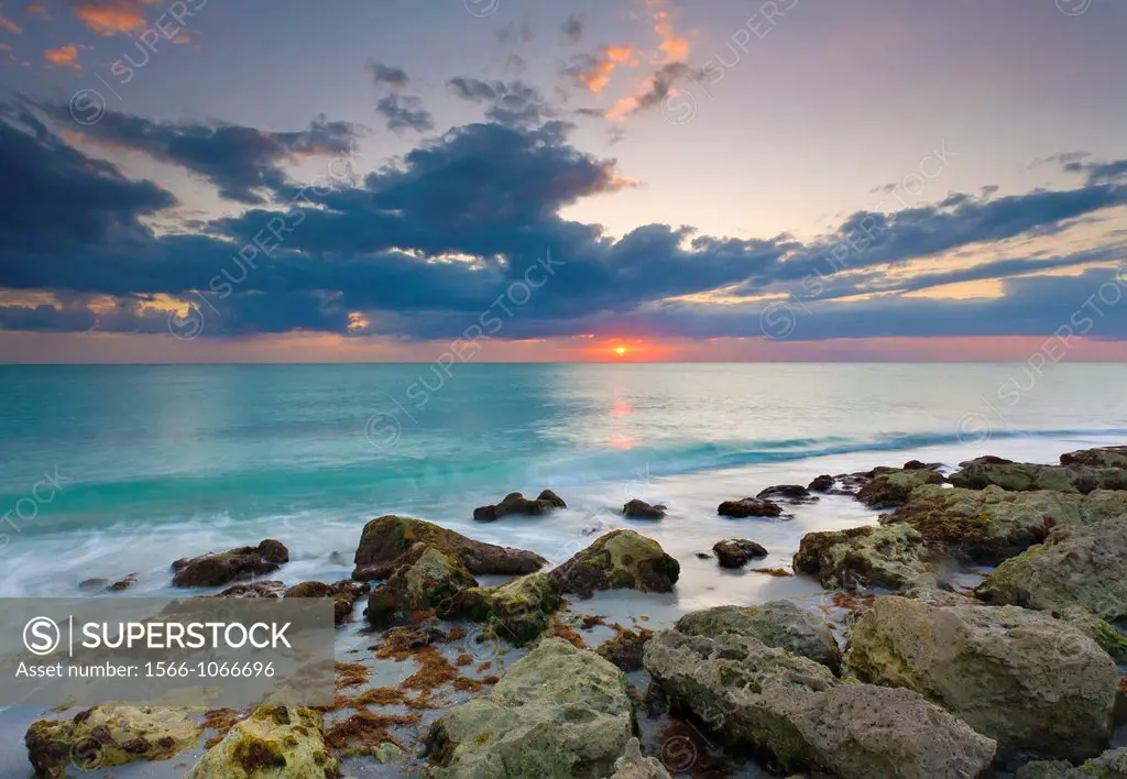 Sunset over the Gulf of Mexico from Caspersen Beach in Venice Florida