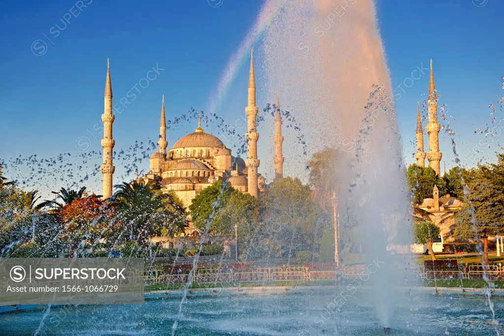 The Sultan Ahmed Mosque Sultanahmet Camii or Blue Mosque, Istanbul, Turkey  Built from 1609 to 1616 during the rule of Ahmed I