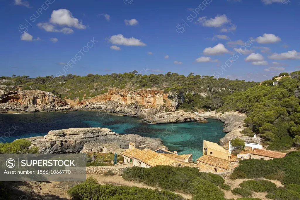 Cala S´Almonia cove, Santanyi, County Migjorn, Majorca, Balearic Islands, Spain