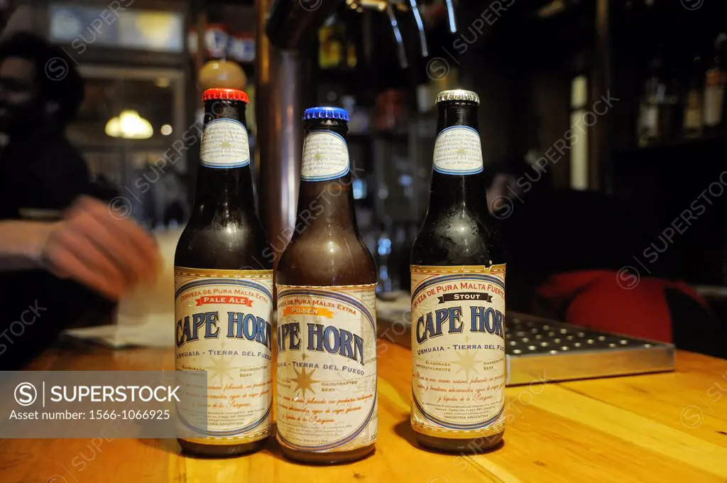 Cape Horn beer, Ramos Generales, bar, restaurant, bakery, museum, located in an old warehouse, Ushuaia, Tierra del Fuego, Patagonia, Argentina, South ...