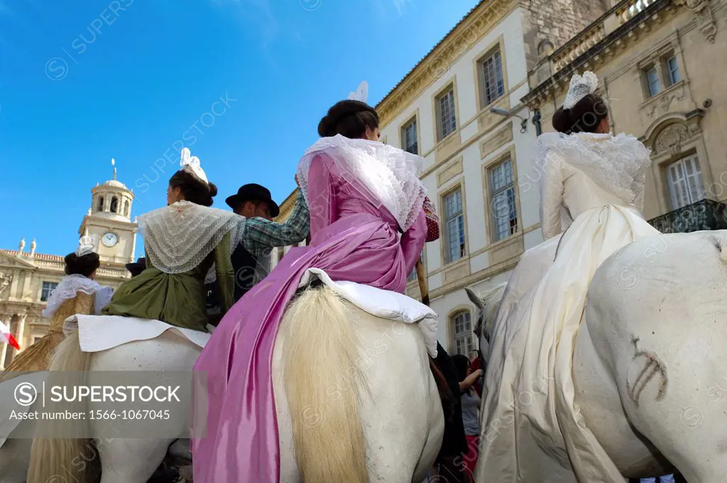 Europe, France, Bouches-du-Rhone, Arles. Day costume. Amazon.