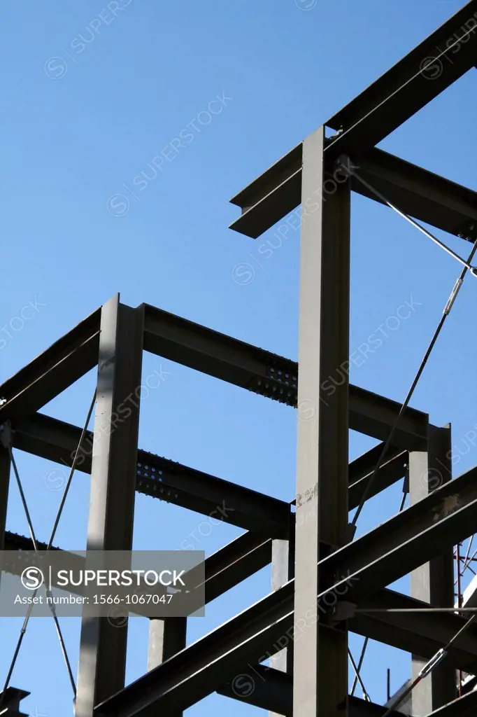 metal girders shell of urban property development