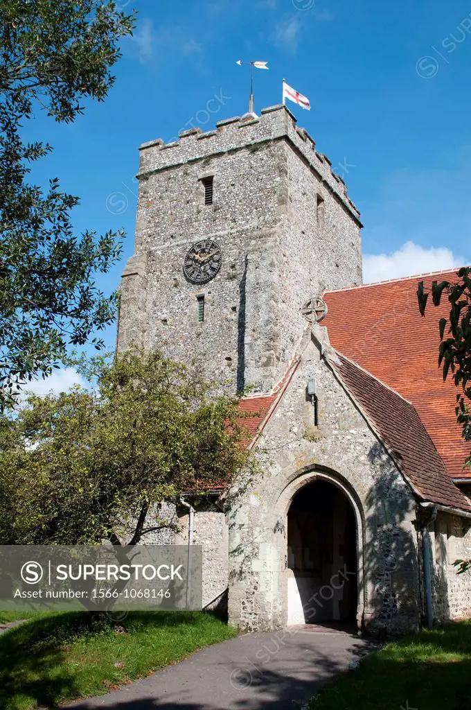 Church in Burpham village in West Sussex, UK