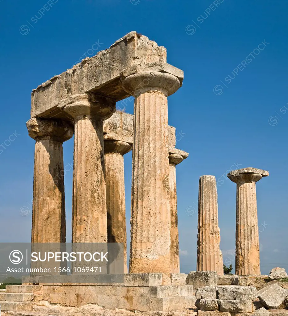 The 5th cen  BC Temple of Apollo at Ancient Corinth, Peloponnese, Greece