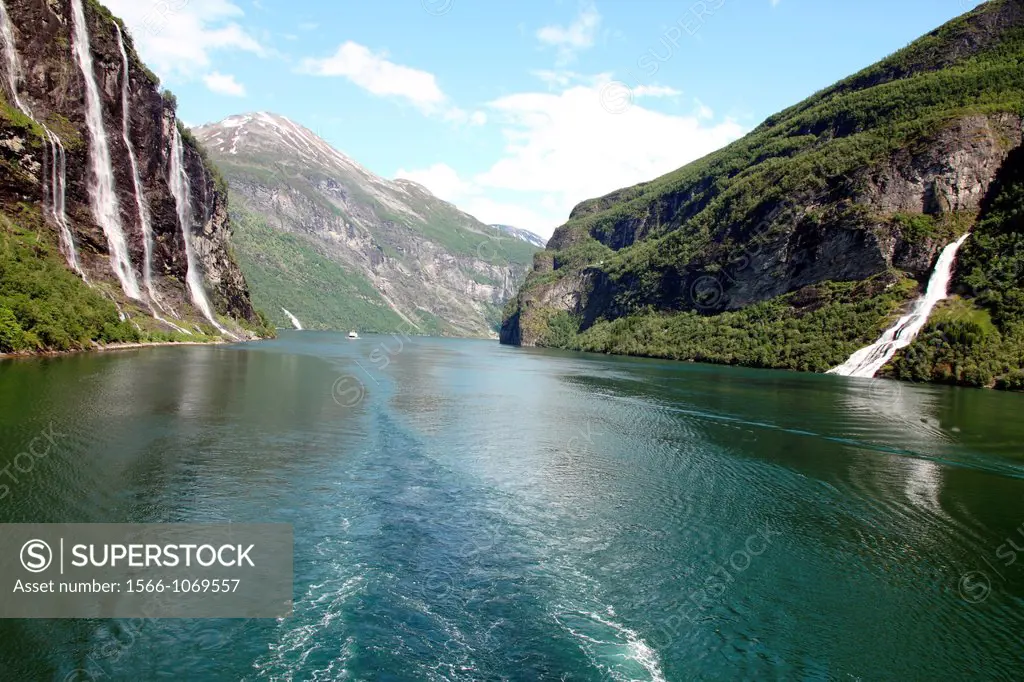 Warterfall the friar in Geiranger Fjord, Norway