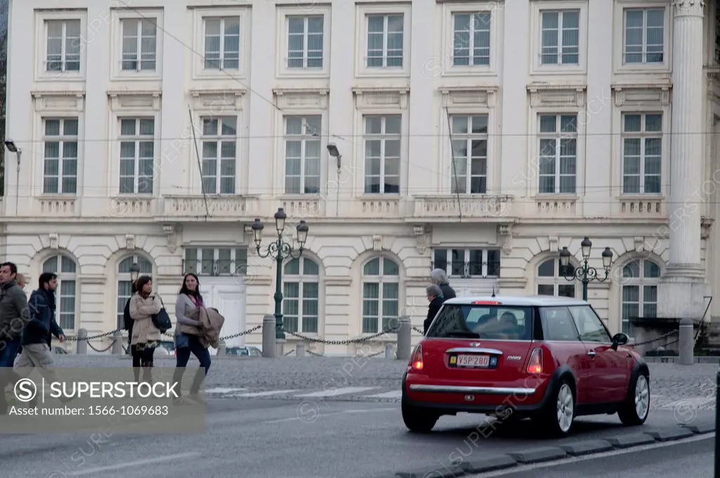 Mini car in the street of Brussels in Belgium
