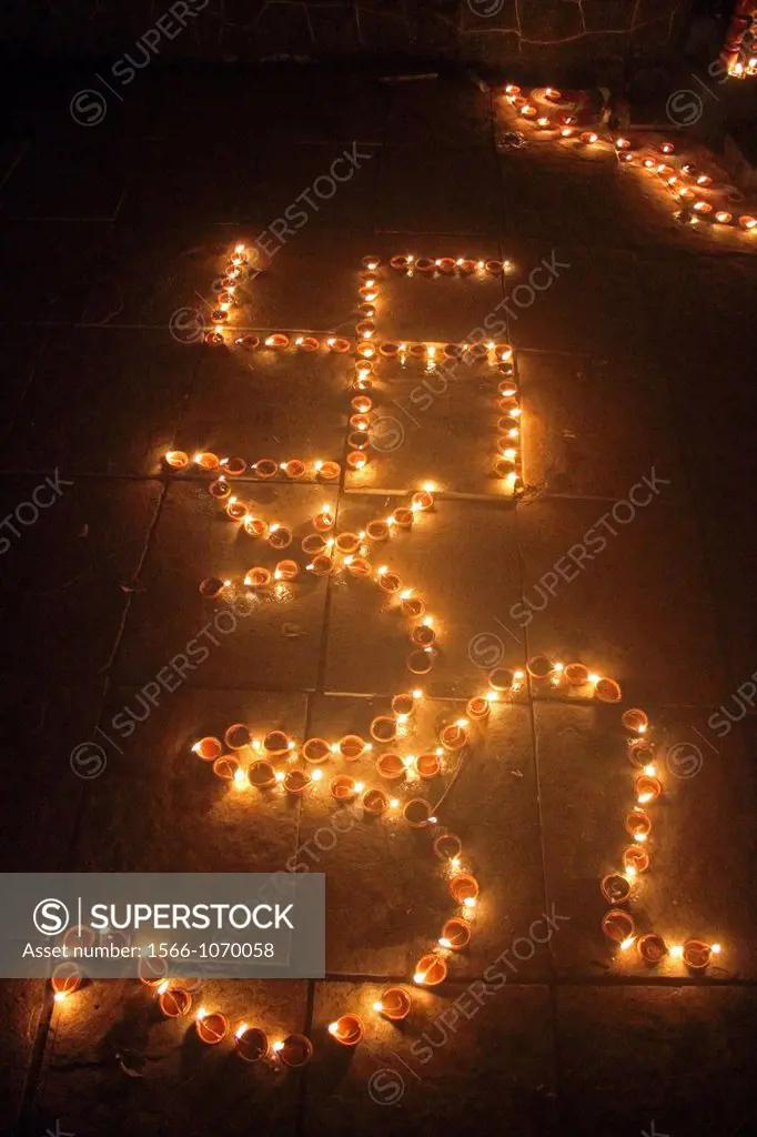 Flames in swastik and OM form