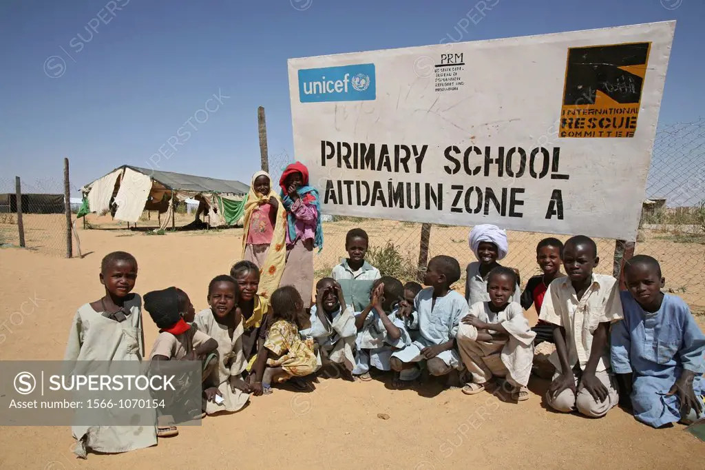 Primary school organised by UNHCR in Bahai refugee camp Sudanese refugee children receive education in these schools