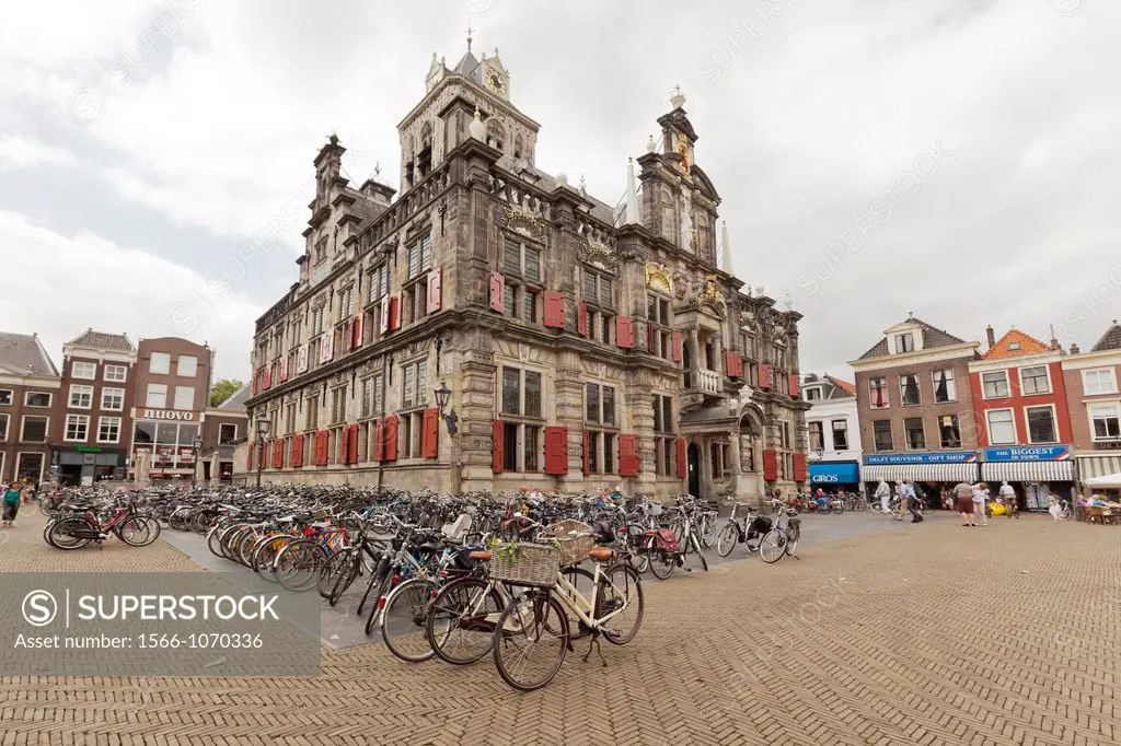 Market square in Delft Netherlands