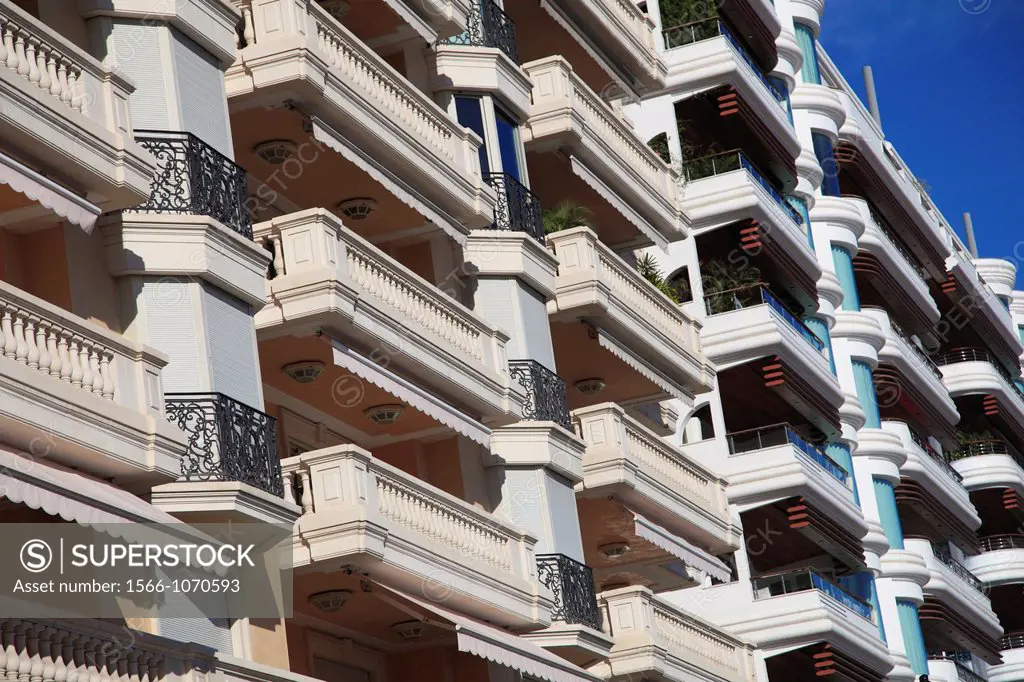 Apartment Buildings, Le Rocher, The Rock, Monaco, Cote d Azur, Mediterranean, Europe