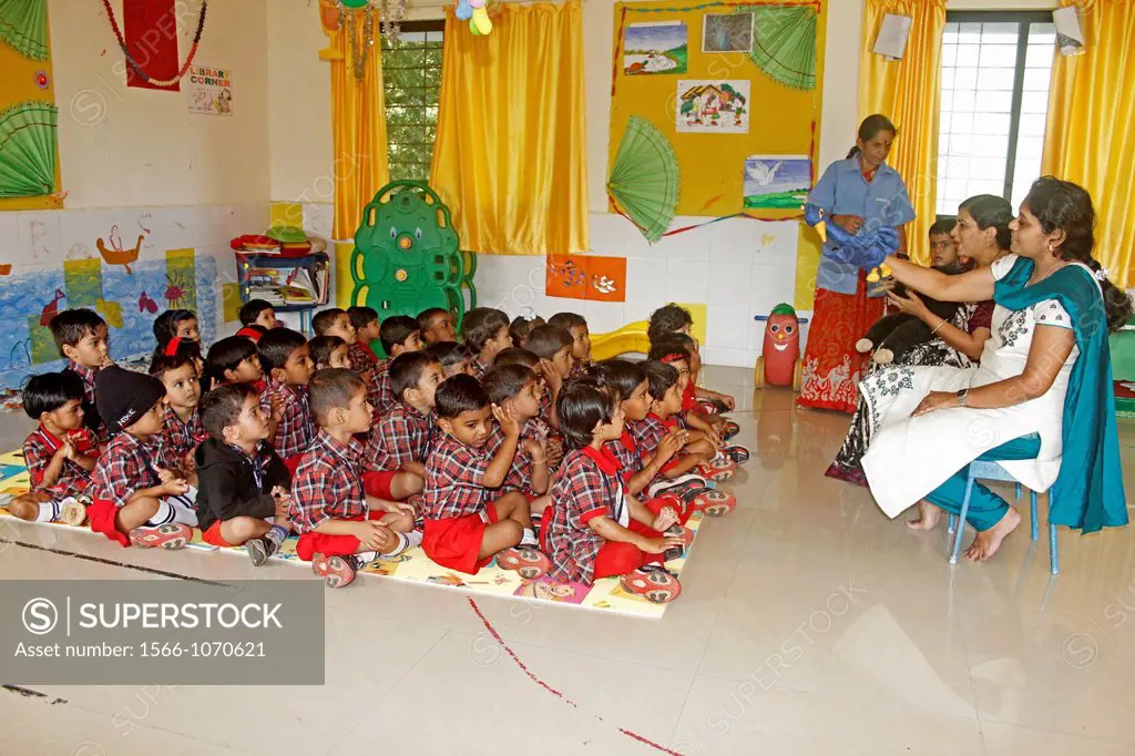 Pre Primary Students in a Classroom, India