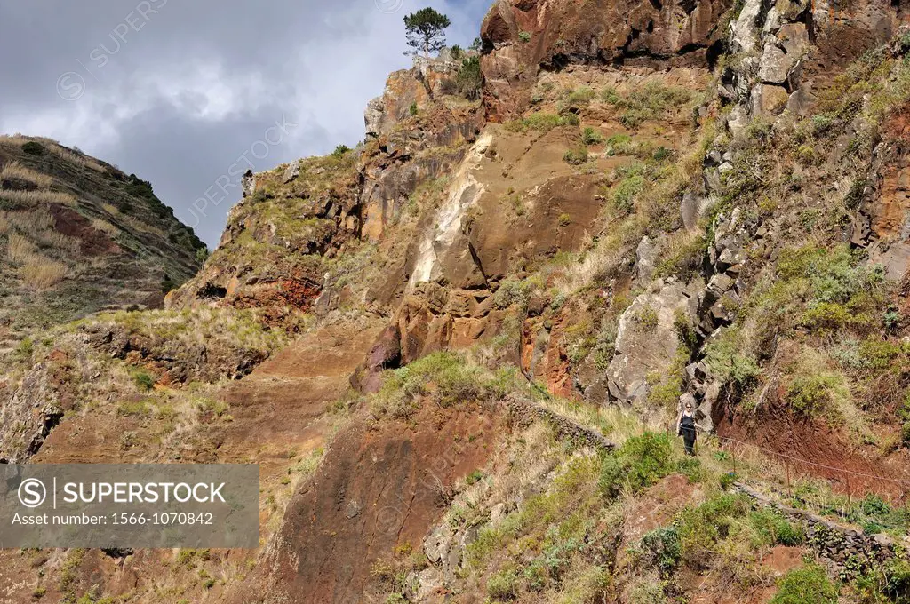 hiking trail from Prazeres to Paul do Mar, Madeira island, Atlantic Ocean, Portugal