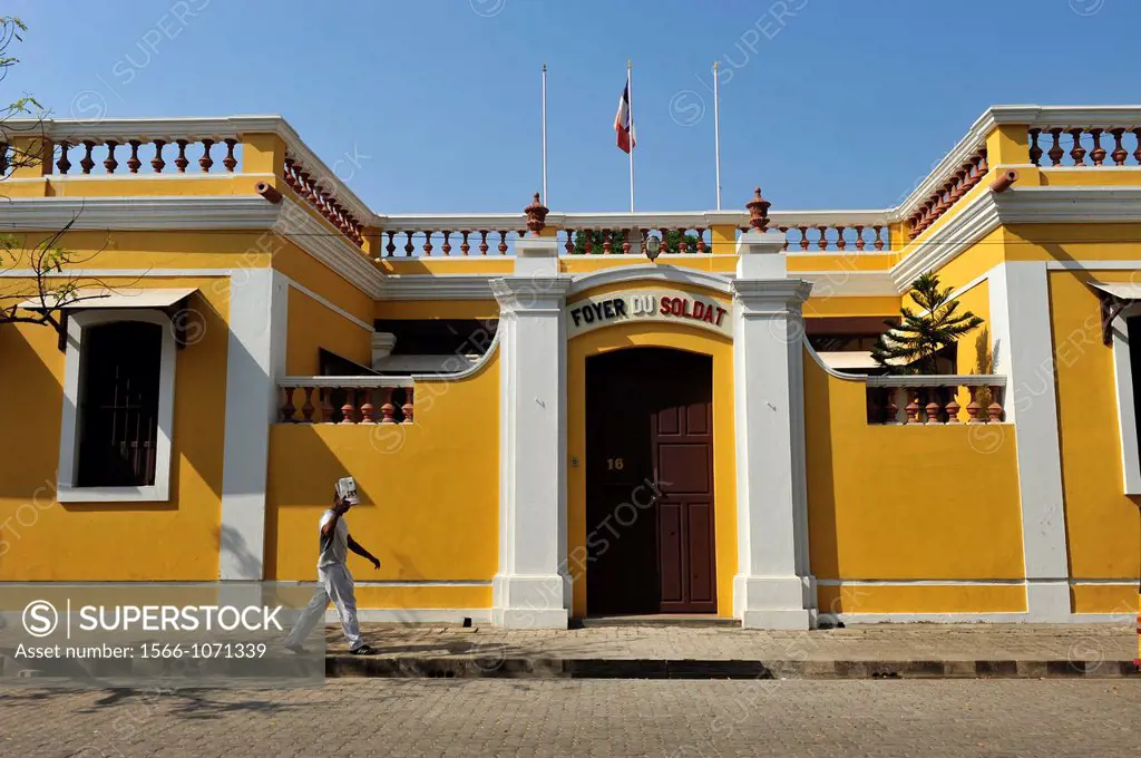 Le Foyer du Soldat,a Legion hall for soldiers who served in different French wars, Puducherry Pondichery,Tamil Nadu,South India,Asia