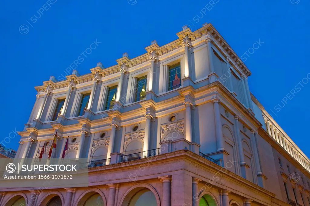 Royal Theatre, night view  Oriente Square, Madrid, Spain 