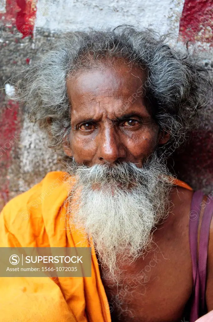 portrait of holy man in Trichy Tiruchirapalli , Tamil Nadu,South India,Asia