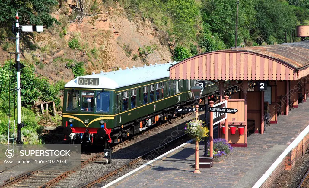 Class 108 DMU parked at Bewdley´s Severn Valley Railway station, Worcestershire, England, Europe