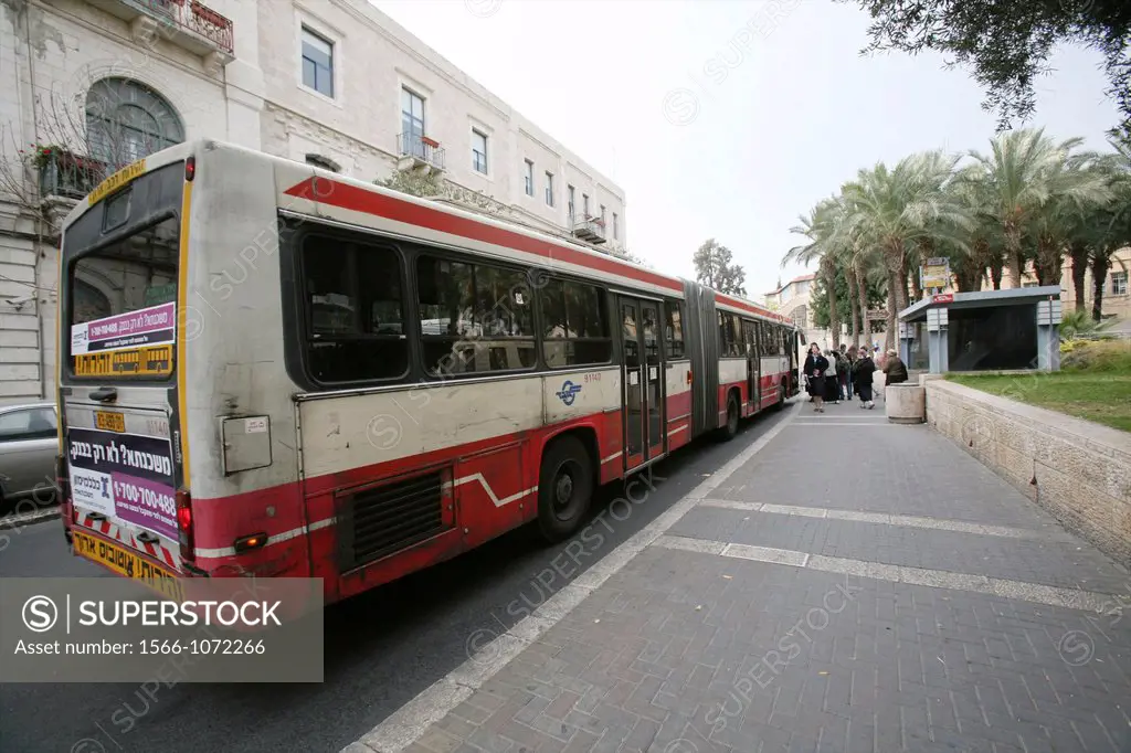 A bus in the old city of Jerusalem