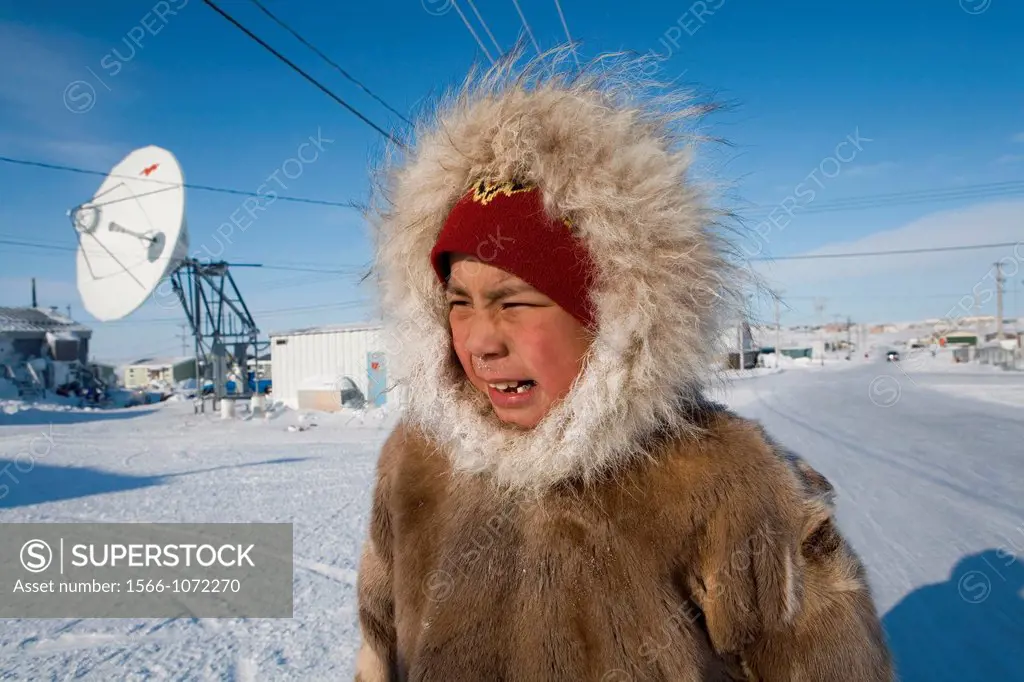 Portrait of an ´Eskimo´ Gojahaven is a town in the far north of canada where 1000 IInuits are living