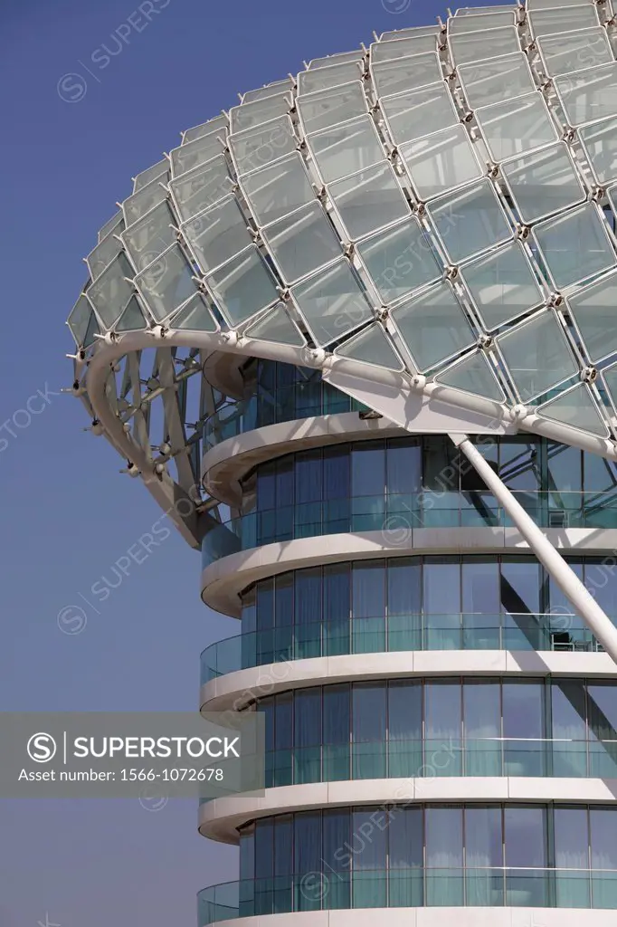 Architectural detail of the Yas Viceroy Hotel, Abu Dhabi, United Arab Emirates