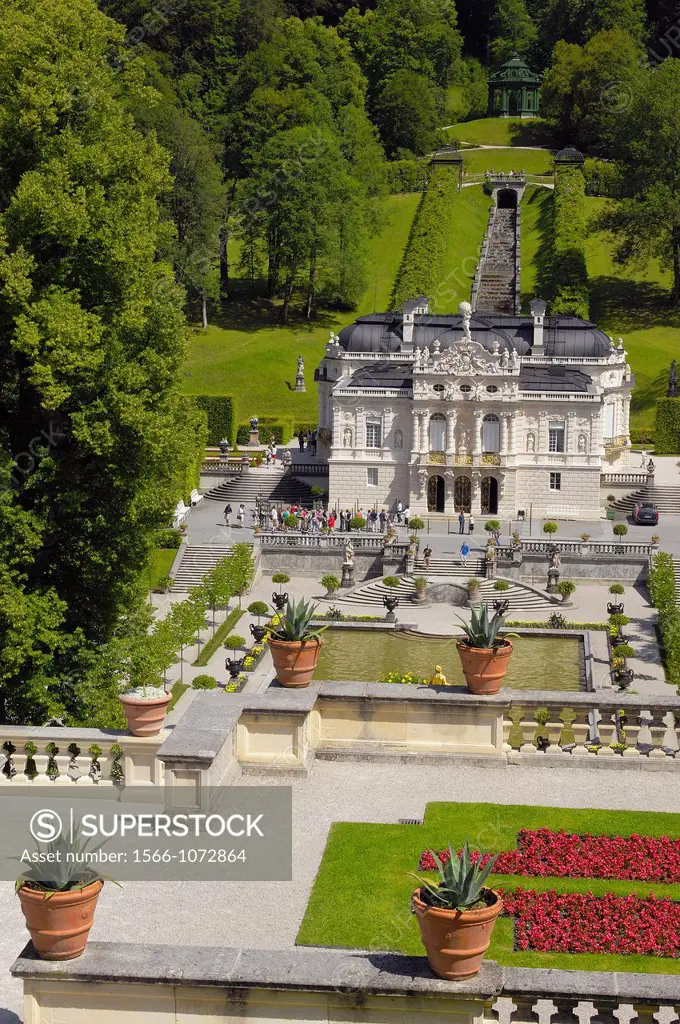 Linderhof Palace (Schloss Linderhof), Upper Bavaria, Bavaria, Germany, Europe