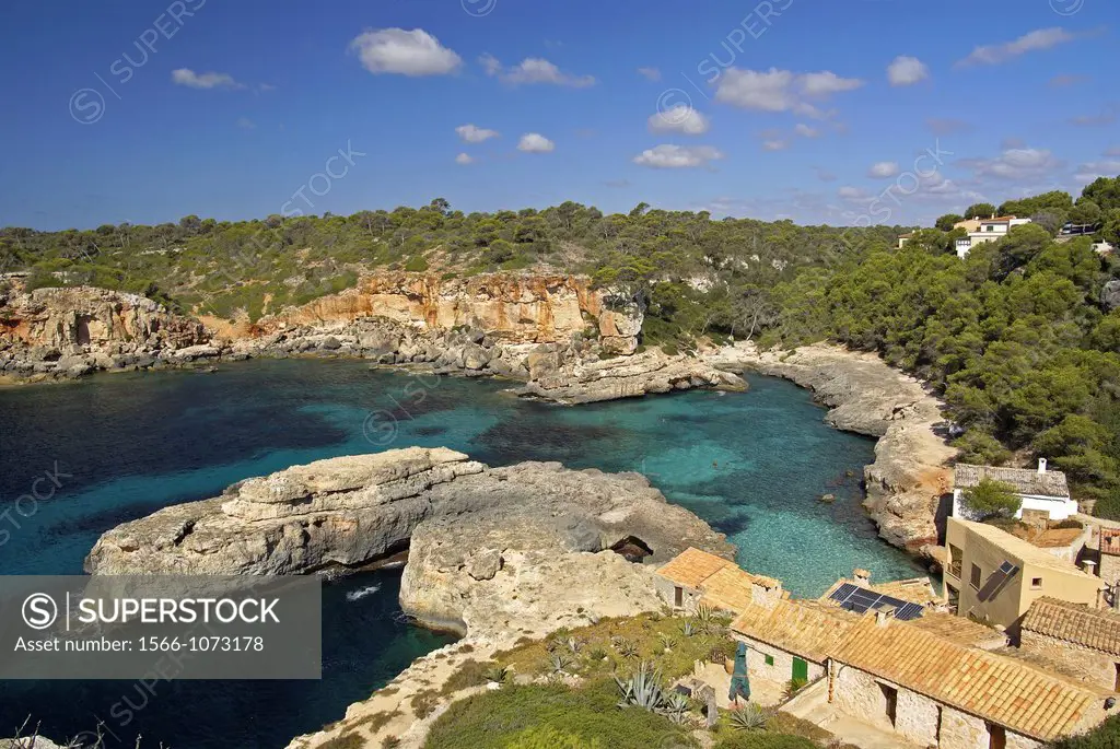 Cala S´Almonia cove, Santanyi, County Migjorn, Majorca, Balearic Islands, Spain