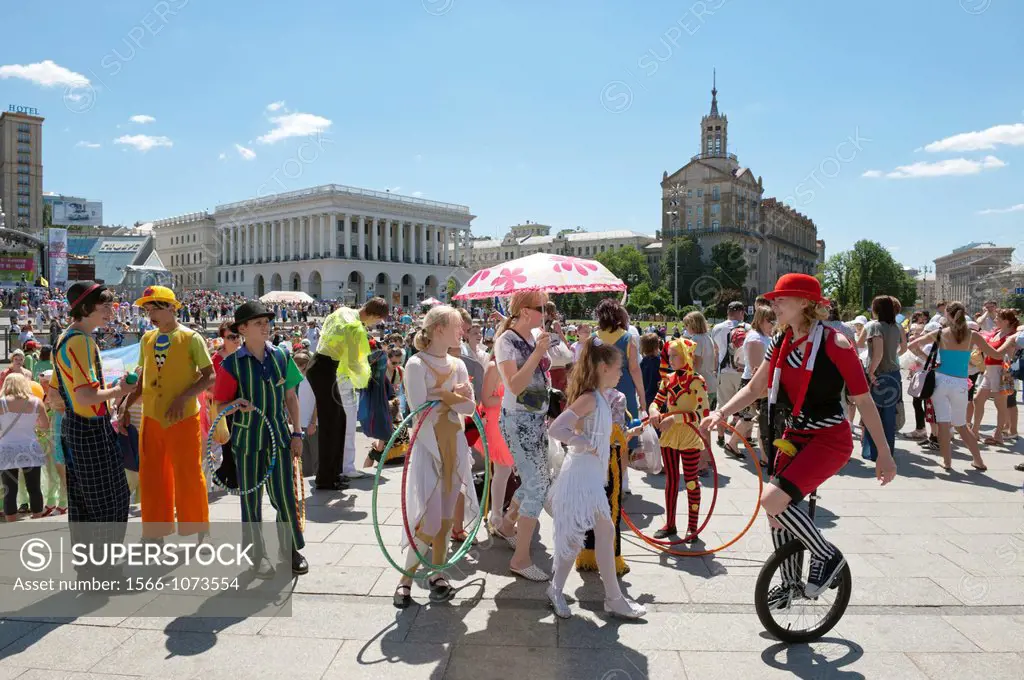Ukrainean Children´s Day Parade in Khreschatyk Street, Kiev, Ukraine, Europe