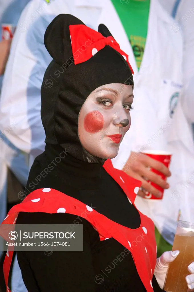 Carnival, Girl disguised as a cat, Cadiz, Spain,        