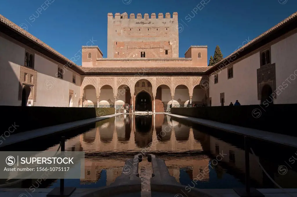 Courtyard of the Myrtles, The Alhambra, Granada, Spain,