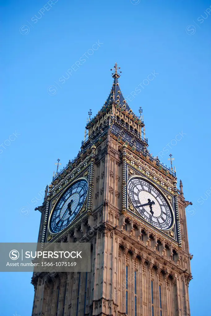 Two faces of Big Ben free standing clock tower, London