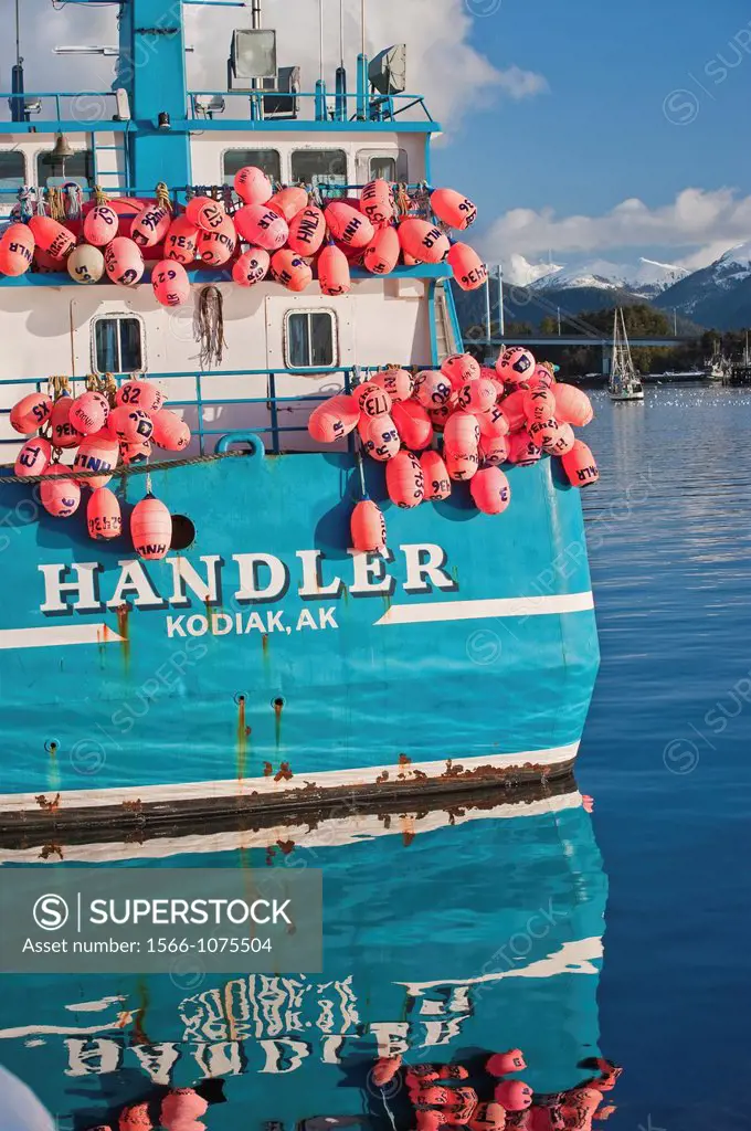 Sac roe herring fishery tender docked in Sitka, Alaska A tender is a large vessel that can best be thought of as a seafood taxi Harvesting activity of...