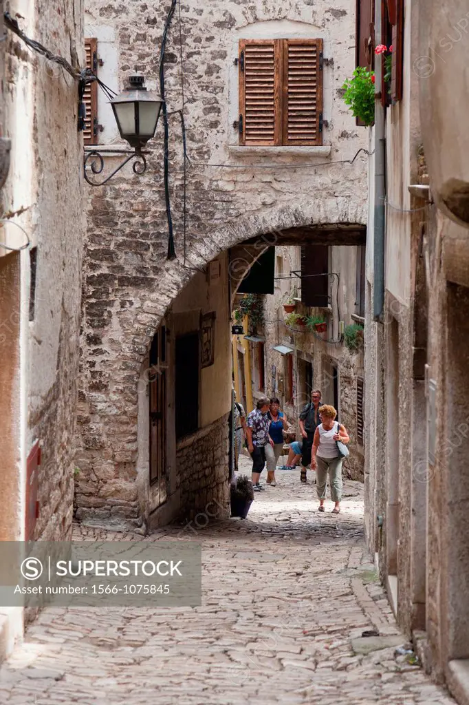 Streets in the city of Rovinj in the Istrian Peninsula, on the Adriatic sea, Croatia, Europe