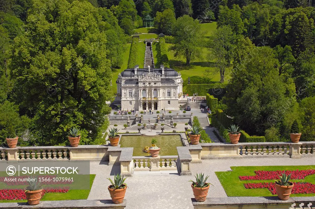 Linderhof Palace (Schloss Linderhof), Upper Bavaria, Bavaria, Germany, Europe