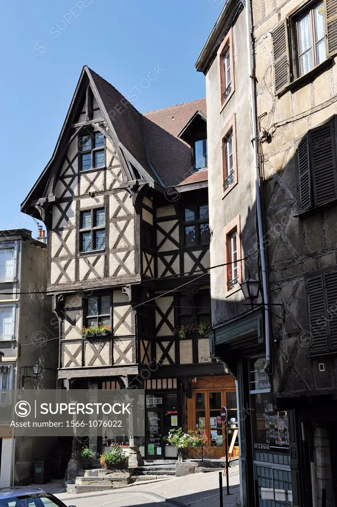 the Pirou half-timbered medieval house, Thiers, Livradois-Forez Regional Nature Park, Puy-de Dome department, Auvergne region, France, Europe