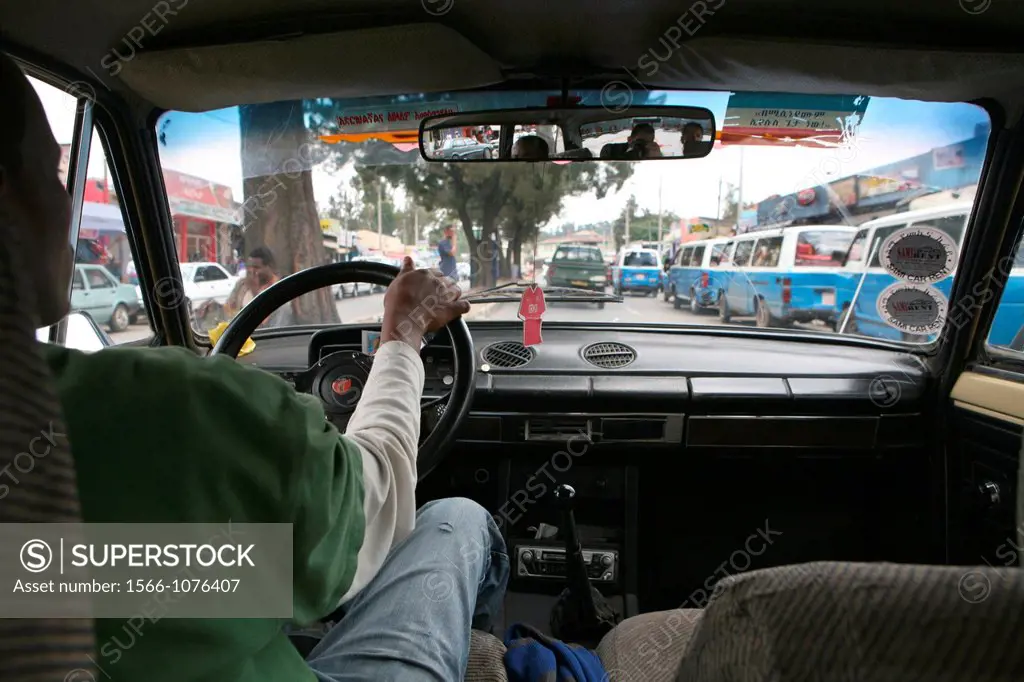 taxi driver at work in Addis Abeba