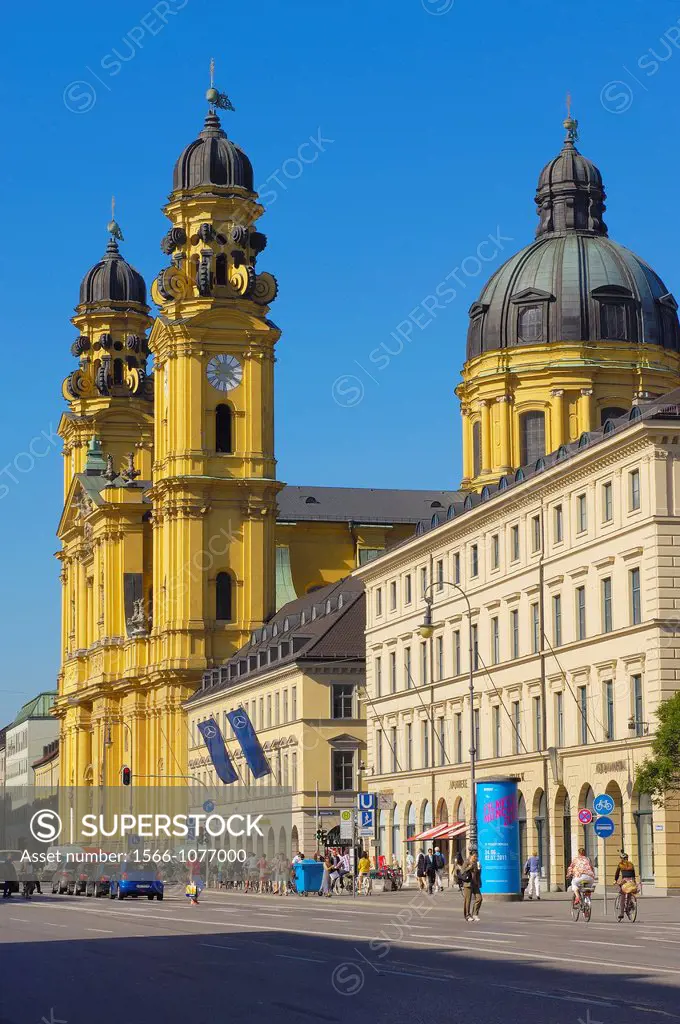 Theatinerkirche (Theatine Church of St Cajetan), Odeonsplatz square, Munich, Bavaria, Germany, Europe
