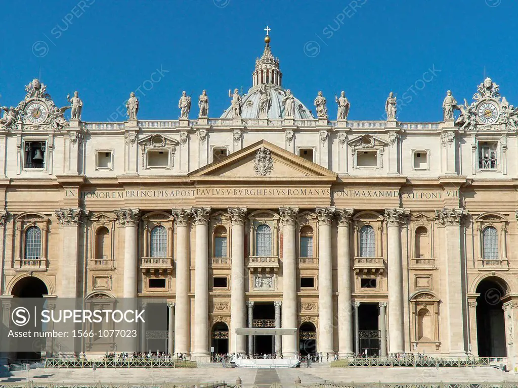Vatican City Italy Rome  Facade of St  Peter´s Basilica in Vatican City