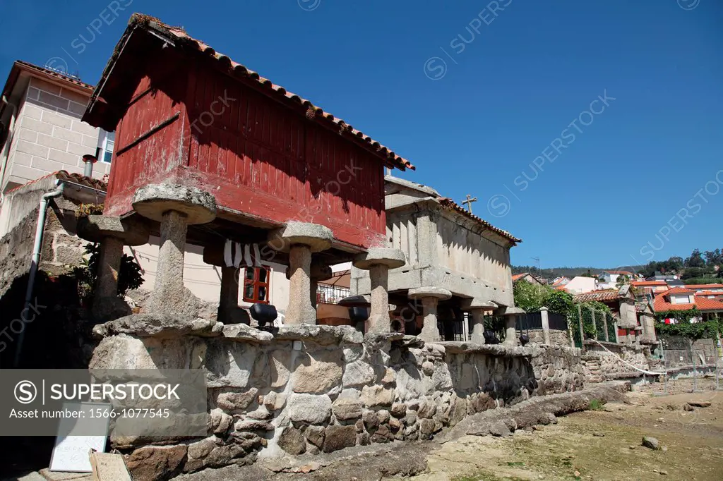 Typical horreo, Combarro, Galicia, Spain, Europe