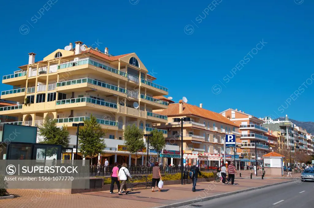 Paseo Maritimo seaside promenade Fuengirola city Costa del Sol coast the Malaga region Andalusia Spain Europe