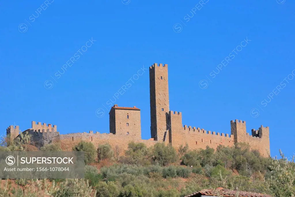 Montecchio village and castle, Italy, Europe